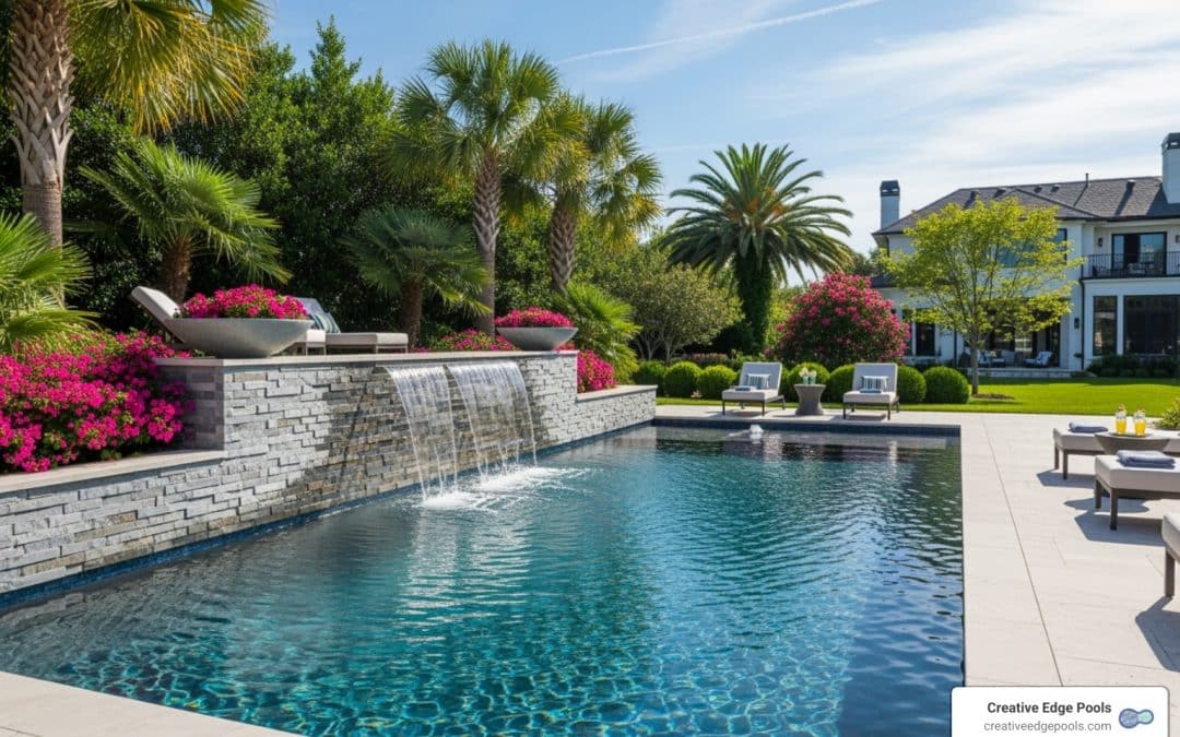 Privacy, Please! DIY Swimming Pool Waterfall Wall Ideas