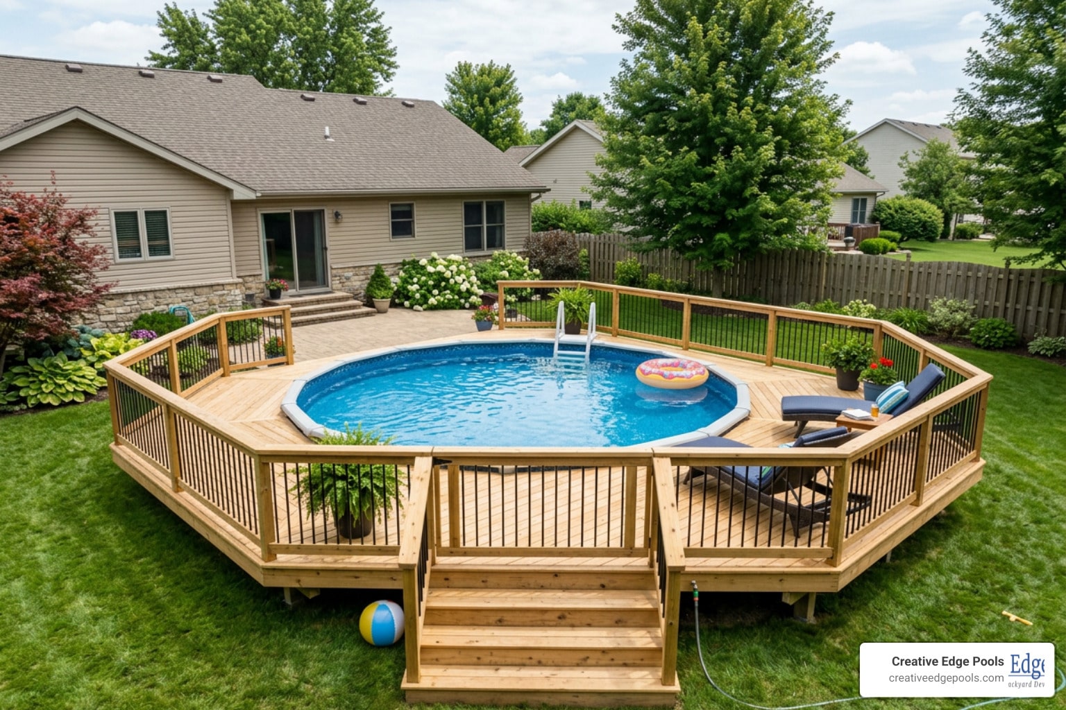 Get On Board with a Floating Deck Around Your Above Ground Pool